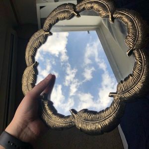 12 Inch Gold Leaf Circular Mirror